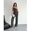 Asimetrik Crop Pantalon Ikili Takım - Füme 154575 Asimetrik Crop Pantalon Ikili Takım - Füme 154575