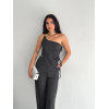 Asimetrik Crop Pantalon Ikili Takım - Füme 154575 Asimetrik Crop Pantalon Ikili Takım - Füme 154575