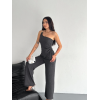 Asimetrik Crop Pantalon Ikili Takım - Füme 154575 Asimetrik Crop Pantalon Ikili Takım - Füme 154575
