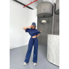 Osy Modal Yumuşak Dokulu Kumaş Kısa Kollu Bluz Rahat Pantalon Ikili Takım- Lacivert 154847