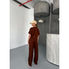 Osy Modal Yumuşak Dokulu Kumaş Kısa Kollu Bluz Rahat Pantalon Ikili Takım- Kahverengi 154848 Osy Modal Yumuşak Dokulu Kumaş Kısa Kollu Bluz Rahat Pantalon Ikili Takım- Kahverengi 154848