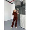 Osy Modal Yumuşak Dokulu Kumaş Kısa Kollu Bluz Rahat Pantalon Ikili Takım- Kahverengi 154848 Osy Modal Yumuşak Dokulu Kumaş Kısa Kollu Bluz Rahat Pantalon Ikili Takım- Kahverengi 154848
