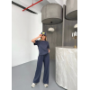 Osy Modal Yumuşak Dokulu Kumaş Kısa Kollu Bluz Rahat Pantalon Ikili Takım- Füme 154849