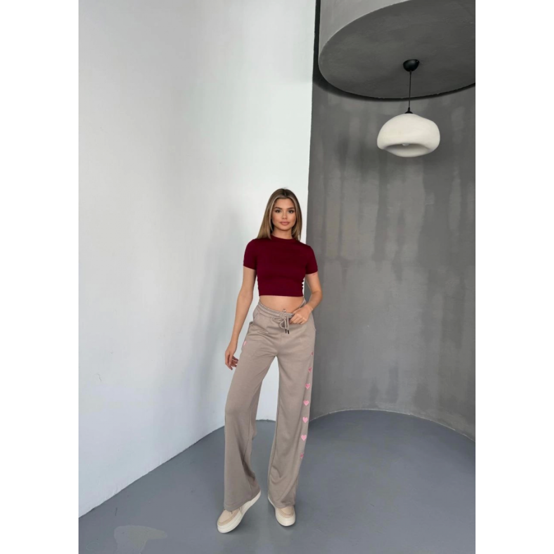 Osy Modal Yumuşak Dokulu Kumaş Nakış Işlemeli Rahat Bol Paça Eşofman Pantalon - Bej - 156898 Osy Modal Yumuşak Dokulu Kumaş Nakış Işlemeli Rahat Bol Paça Eşofman Pantalon - Bej - 156898