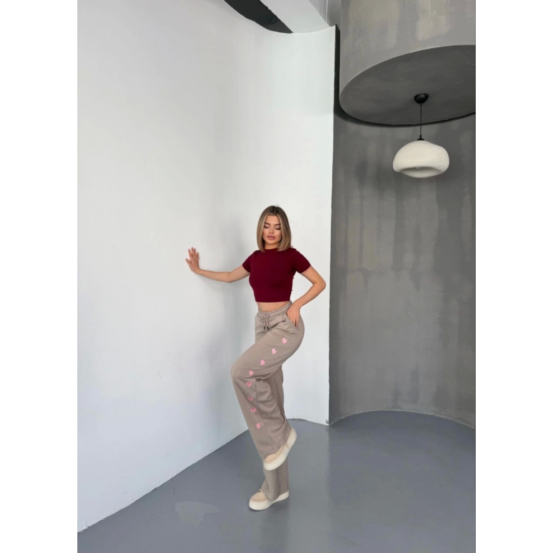 Osy Modal Yumuşak Dokulu Kumaş Nakış Işlemeli Rahat Bol Paça Eşofman Pantalon - Bej - 156898 Osy Modal Yumuşak Dokulu Kumaş Nakış Işlemeli Rahat Bol Paça Eşofman Pantalon - Bej - 156898