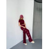 Osy Modal Yumuşak Dokulu Kumaş Nakış Işlemeli Rahat Bol Paça Eşofman Pantalon - Bordo - 156902 Osy Modal Yumuşak Dokulu Kumaş Nakış Işlemeli Rahat Bol Paça Eşofman Pantalon - Bordo - 156902