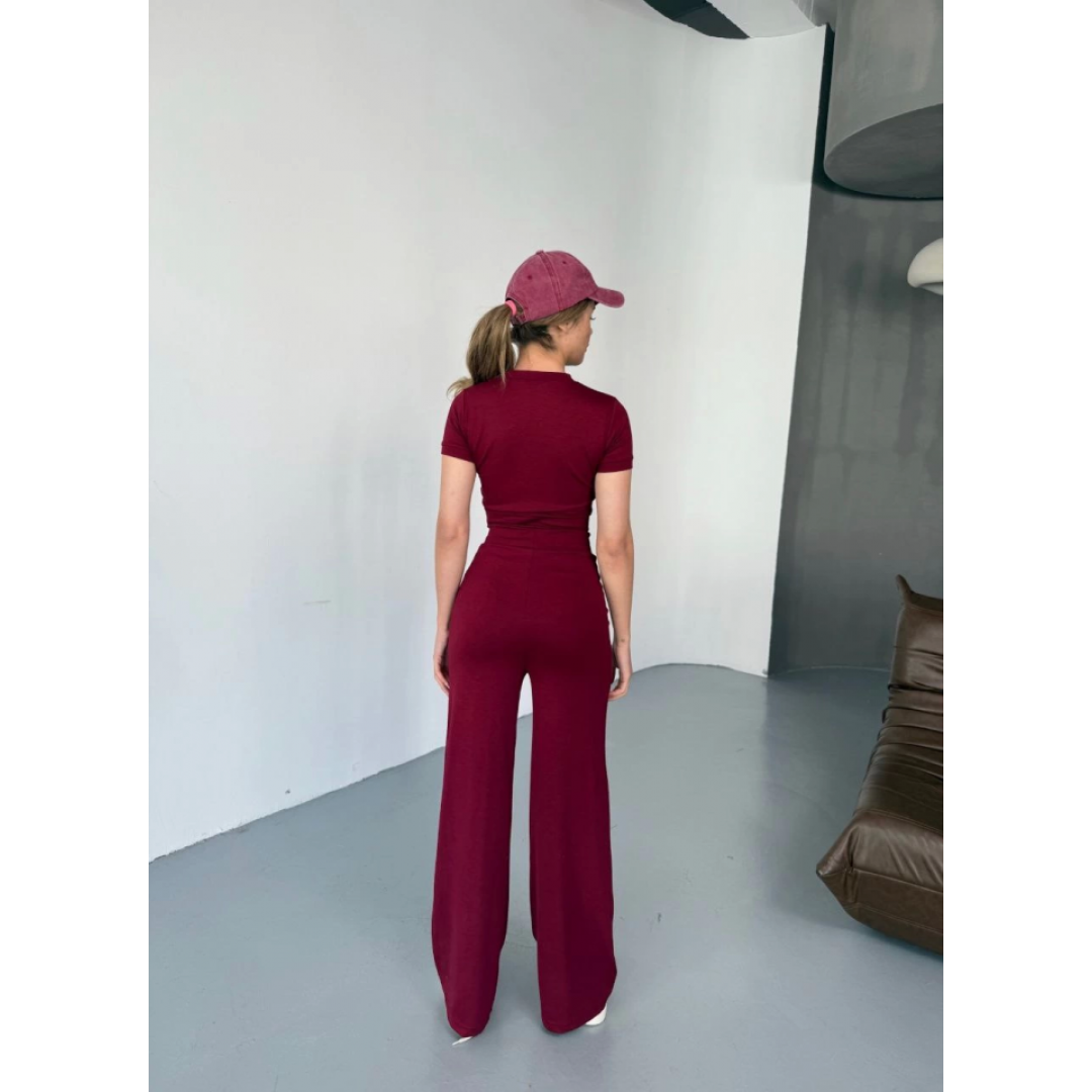 Osy Modal Yumuşak Dokulu Kumaş Nakış Işlemeli Rahat Bol Paça Eşofman Pantalon - Bordo - 156905 Osy Modal Yumuşak Dokulu Kumaş Nakış Işlemeli Rahat Bol Paça Eşofman Pantalon - Bordo - 156905