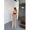 Osy Modal Yumuşak Dokulu Kumaş Nakış Işlemeli Rahat Bol Paça Eşofman Pantalon - Bej - 156906