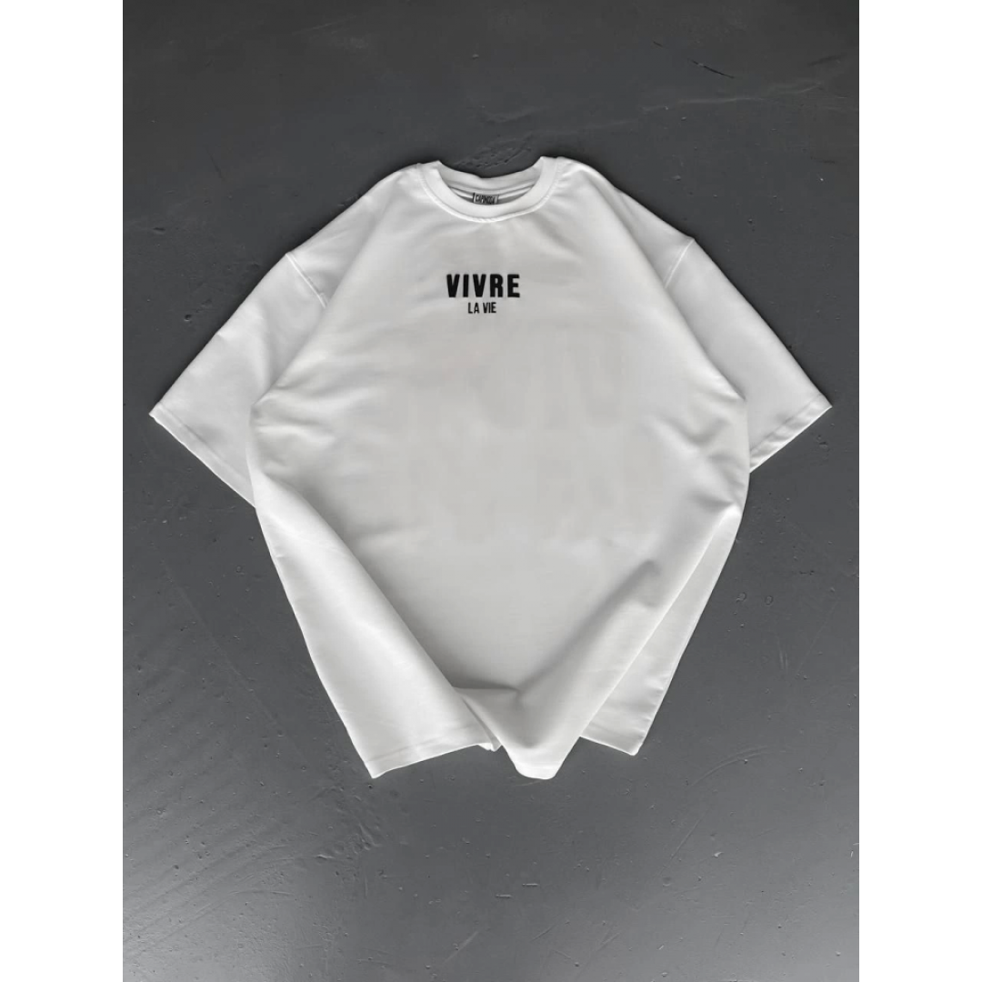 Baskılı Oversize Bisiklet Yaka T-shirt - Beyaz 157060 Baskılı Oversize Bisiklet Yaka T-shirt - Beyaz 157060