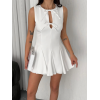Göğüs Bağlamalı Kolsuz Mini Boy Elbise - Beyaz - 157393 Göğüs Bağlamalı Kolsuz Mini Boy Elbise - Beyaz - 157393