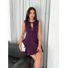 Göğüs Bağlamalı Kolsuz Mini Boy Elbise - Gül Kurusu - 157394