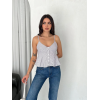 Askılı Dekolte Deraylı Crop - Beyaz - 157425 Askılı Dekolte Deraylı Crop - Beyaz - 157425