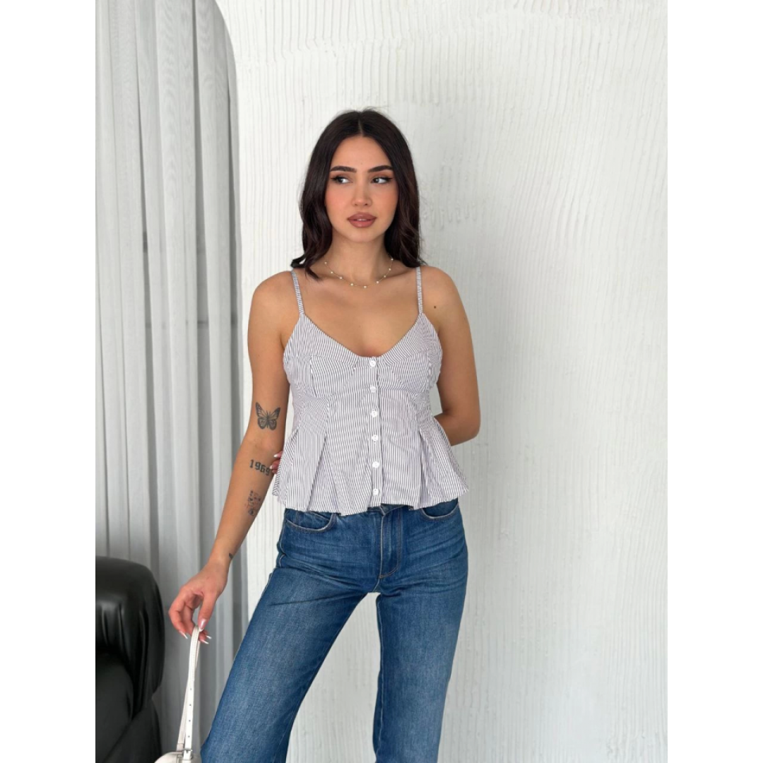 Askılı Dekolte Deraylı Crop - Beyaz - 157425 Askılı Dekolte Deraylı Crop - Beyaz - 157425
