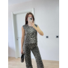 Leopar Desenli Düğmeli Bluzlu Pantolon İkili Takım -Leopar 157506 Leopar Desenli Düğmeli Bluzlu Pantolon İkili Takım -Leopar 157506