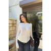 Bisiklet Yaka Uzun Kollu Bluz - Beyaz - 157507 Bisiklet Yaka Uzun Kollu Bluz - Beyaz - 157507