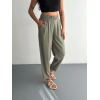 Yüksel Bel Rahat Paça Pantalon - Su Yeşili 157946 Yüksel Bel Rahat Paça Pantalon - Su Yeşili 157946