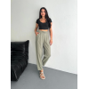 Yüksel Bel Rahat Paça Pantalon - Su Yeşili 157946 Yüksel Bel Rahat Paça Pantalon - Su Yeşili 157946