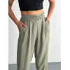Yüksel Bel Rahat Paça Pantalon - Su Yeşili 157946 Yüksel Bel Rahat Paça Pantalon - Su Yeşili 157946