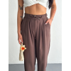 Yüksel Bel Rahat Paça Pantalon - Kahverengi 157947 Yüksel Bel Rahat Paça Pantalon - Kahverengi 157947
