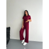 Osy Modal Yumuşak Dokulu Kumaş Kısa Kollu Yakalı T-shirt Pantalon Ikili Takım- Bordo 157951 Osy Modal Yumuşak Dokulu Kumaş Kısa Kollu Yakalı T-shirt Pantalon Ikili Takım- Bordo 157951