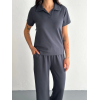 Osy Modal Yumuşak Dokulu Kumaş Kısa Kollu Yakalı T-shirt Pantalon Ikili Takım- Antrasit 157952 Osy Modal Yumuşak Dokulu Kumaş Kısa Kollu Yakalı T-shirt Pantalon Ikili Takım- Antrasit 157952