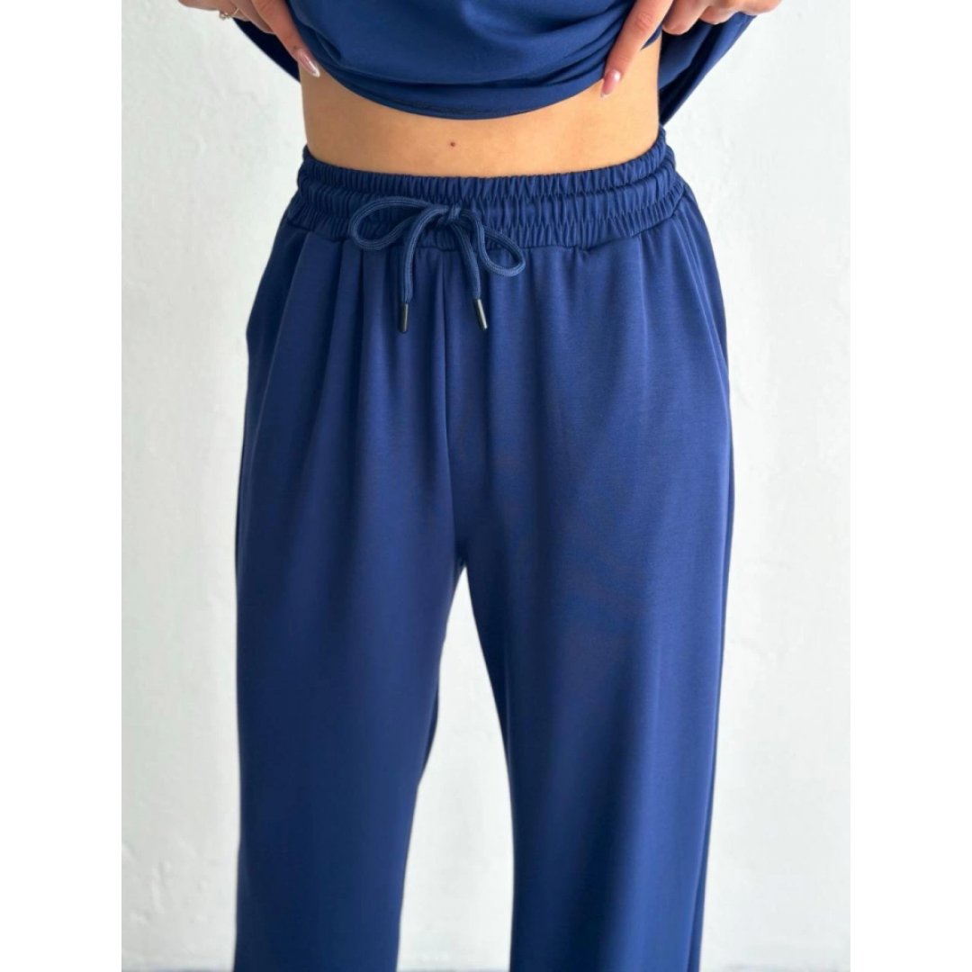 Osy Modal Yumuşak Dokulu Kumaş Kısa Kollu Yakalı T-shirt Pantalon Ikili Takım- Lacivert 157953 Osy Modal Yumuşak Dokulu Kumaş Kısa Kollu Yakalı T-shirt Pantalon Ikili Takım- Lacivert 157953