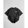 Baskılı Oversize Bisiklet Yaka T-shirt - Siyah - 158219 Baskılı Oversize Bisiklet Yaka T-shirt - Siyah - 158219