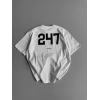 Baskılı Oversize Bisiklet Yaka T-shirt - Beyaz - 158220 Baskılı Oversize Bisiklet Yaka T-shirt - Beyaz - 158220
