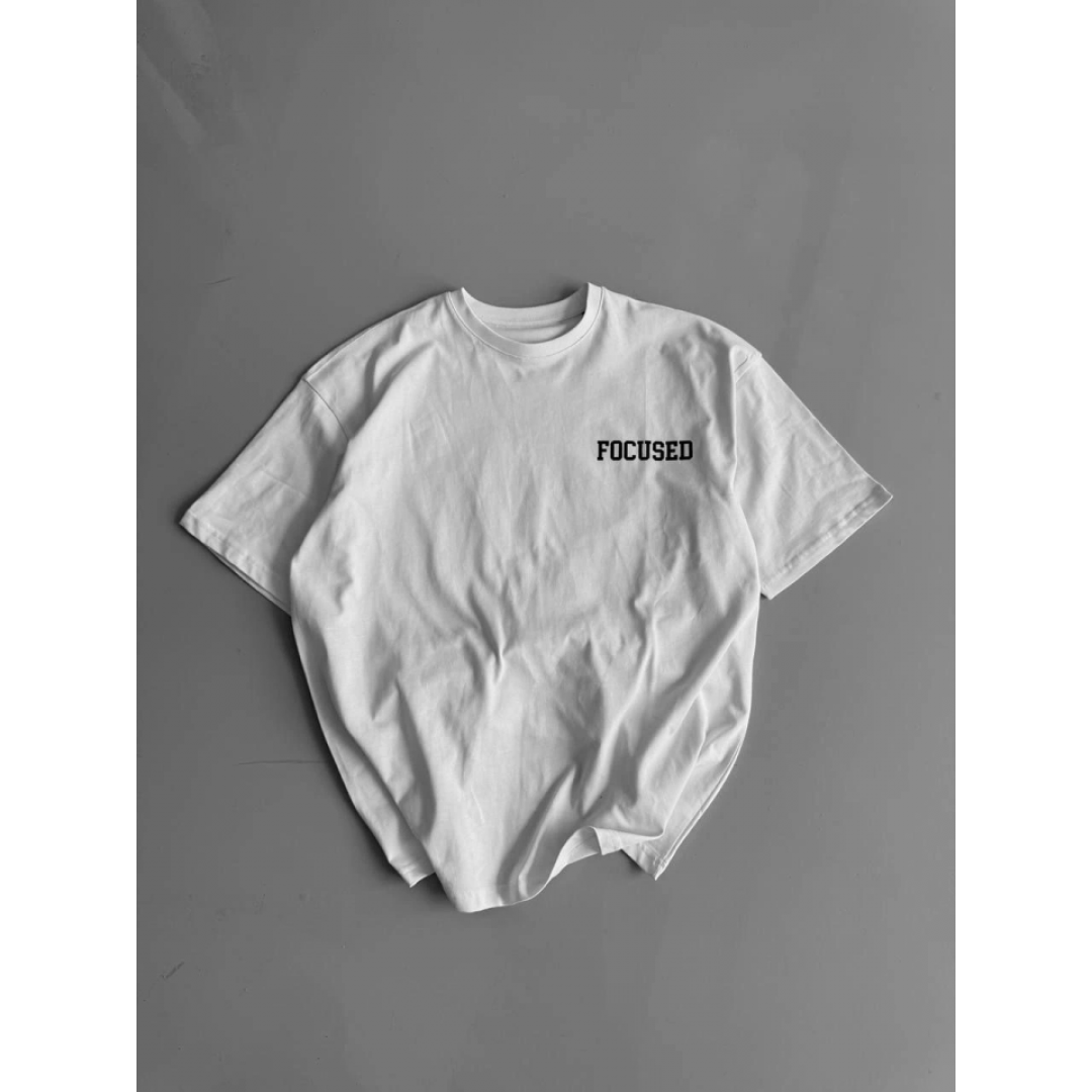 Baskılı Oversize Bisiklet Yaka T-shirt - Beyaz - 158220 Baskılı Oversize Bisiklet Yaka T-shirt - Beyaz - 158220