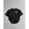Baskılı Oversize Bisiklet Yaka T-shirt - Siyah 158752 Baskılı Oversize Bisiklet Yaka T-shirt - Siyah 158752