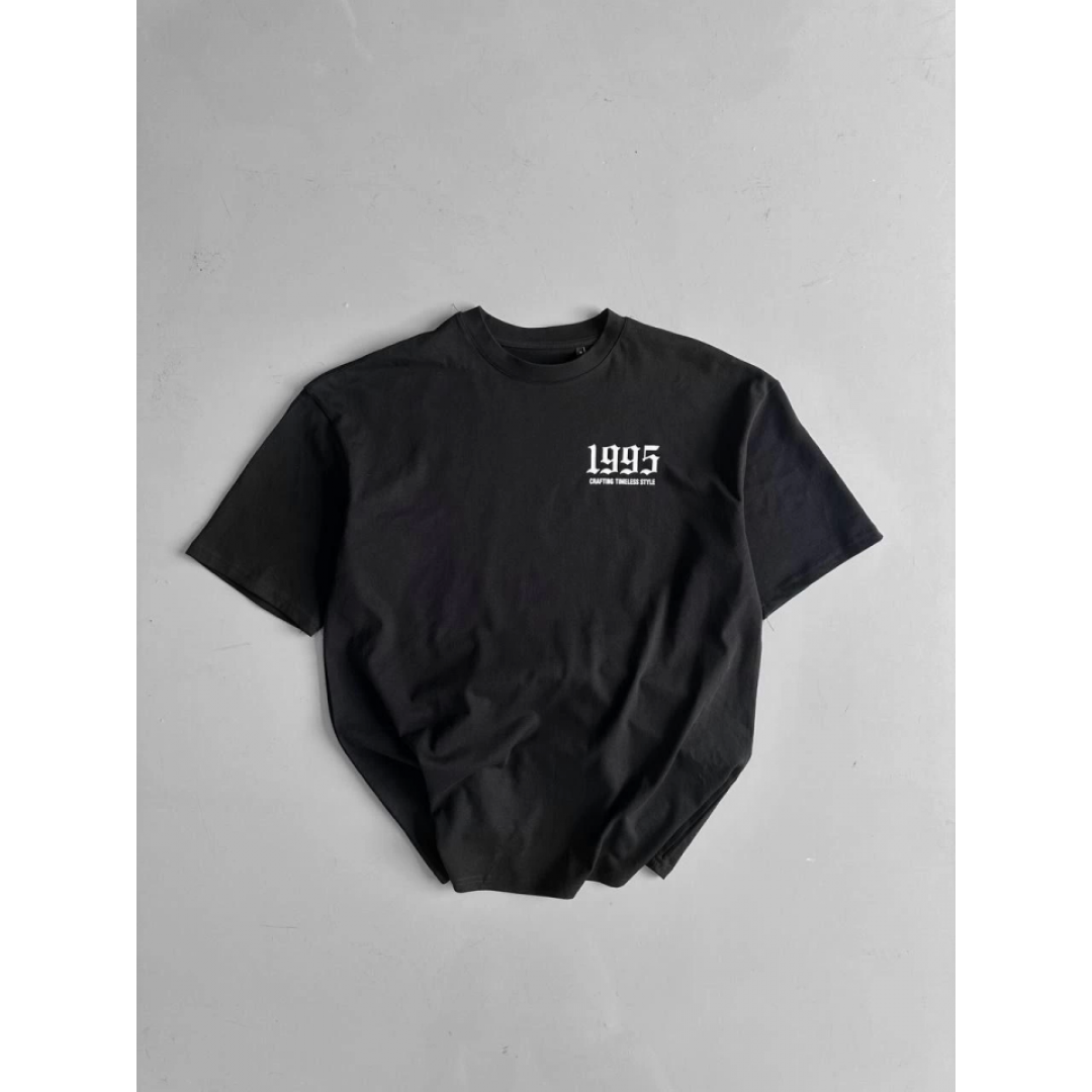 Baskılı Oversize Bisiklet Yaka T-shirt - Siyah 158752 Baskılı Oversize Bisiklet Yaka T-shirt - Siyah 158752