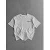 Baskılı Oversize Bisiklet Yaka T-shirt - Beyaz - 158754