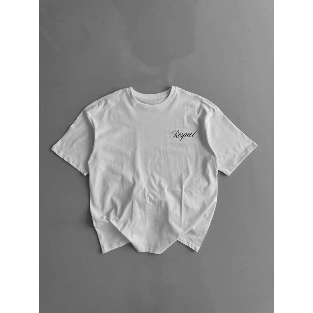 Baskılı Oversize Bisiklet Yaka T-shirt - Beyaz - 158754 Baskılı Oversize Bisiklet Yaka T-shirt - Beyaz - 158754