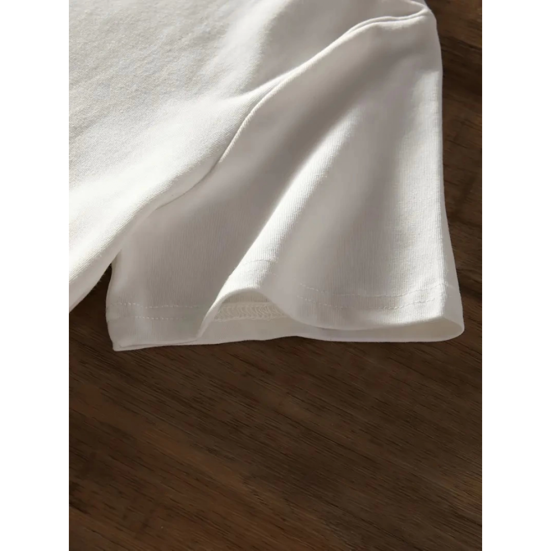 Baskılı Oversize Bisiklet Yaka T-shirt - Beyaz - 158818 Baskılı Oversize Bisiklet Yaka T-shirt - Beyaz - 158818