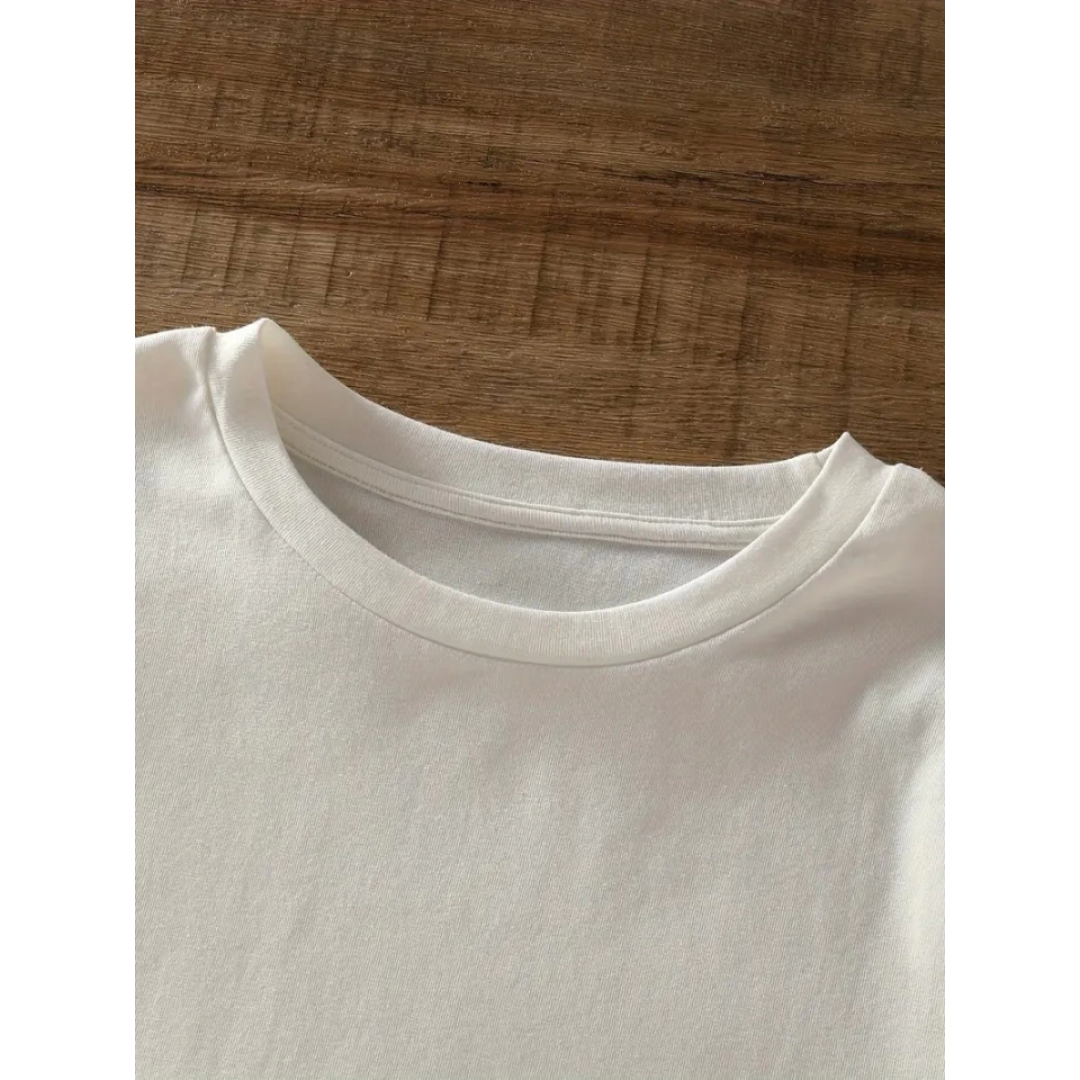 Baskılı Oversize Bisiklet Yaka T-shirt - Beyaz - 158818 Baskılı Oversize Bisiklet Yaka T-shirt - Beyaz - 158818