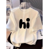 Baskılı Oversize Bisiklet Yaka T-shirt - Beyaz - 158819 Baskılı Oversize Bisiklet Yaka T-shirt - Beyaz - 158819