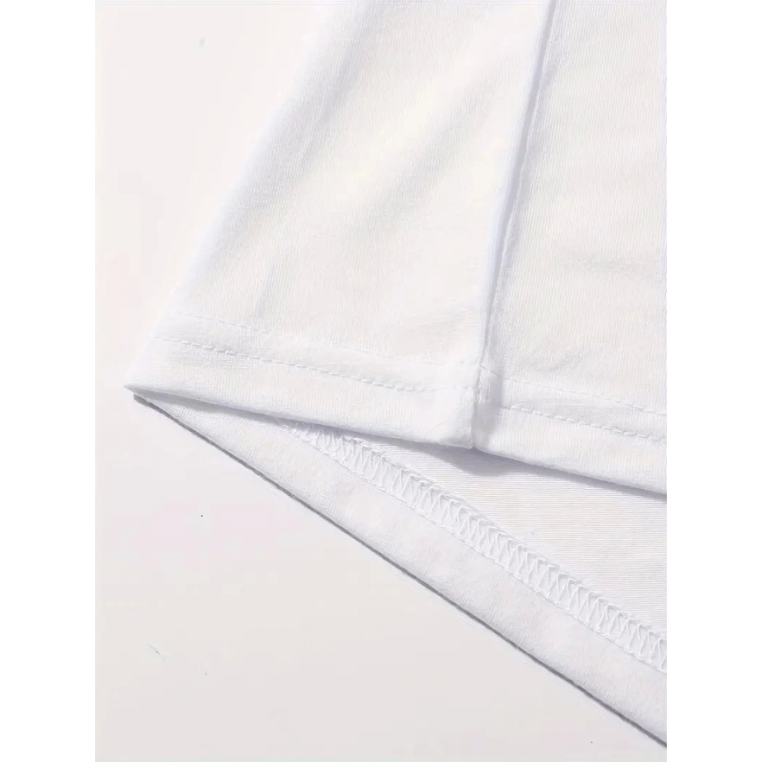 Baskılı Oversize Bisiklet Yaka T-shirt - Beyaz - 158829 Baskılı Oversize Bisiklet Yaka T-shirt - Beyaz - 158829