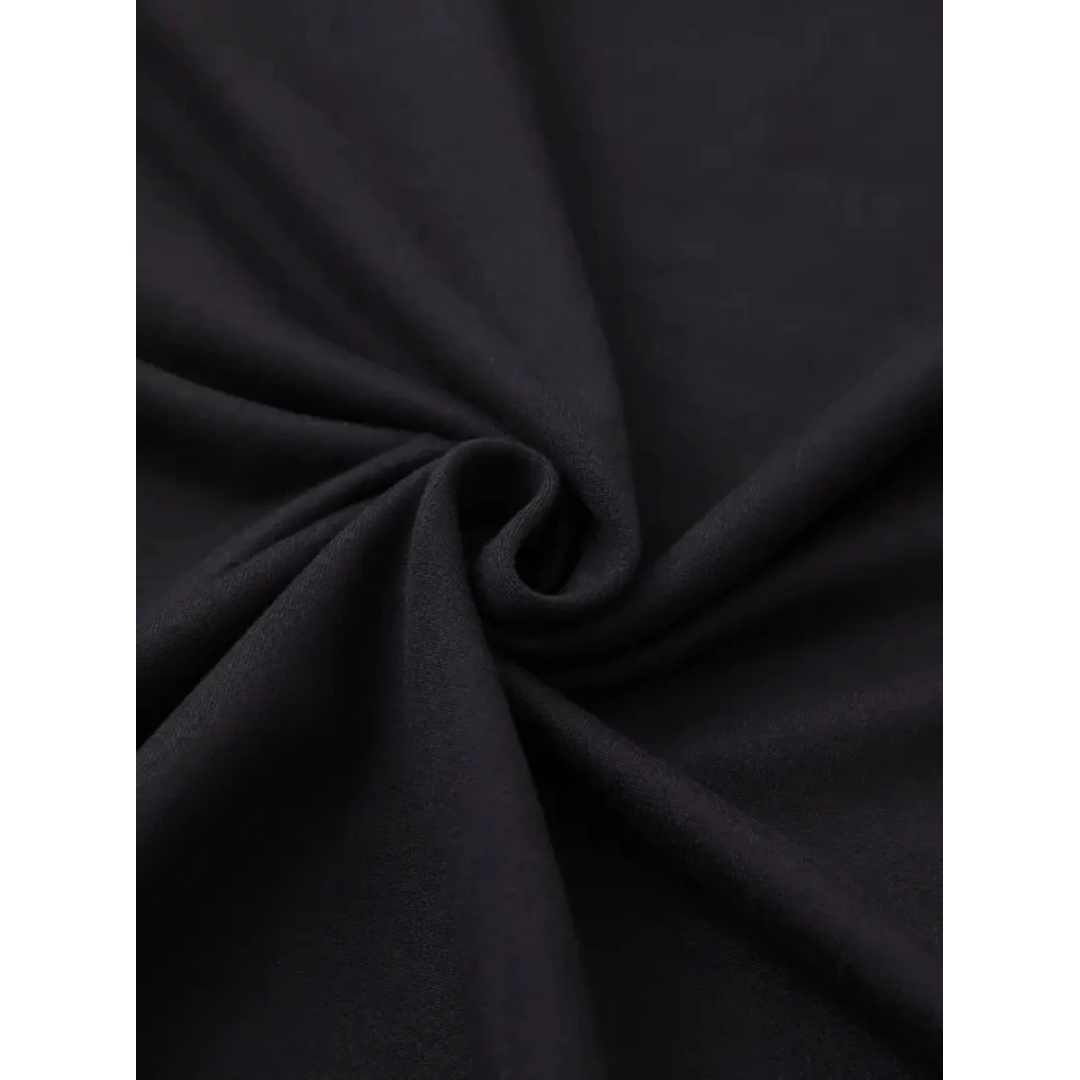 Baskılı Oversize Bisiklet Yaka T-shirt - Siyah 158833 Baskılı Oversize Bisiklet Yaka T-shirt - Siyah 158833