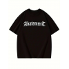 Baskılı Oversize Bisiklet Yaka T-shirt - Siyah - 158839 Baskılı Oversize Bisiklet Yaka T-shirt - Siyah - 158839