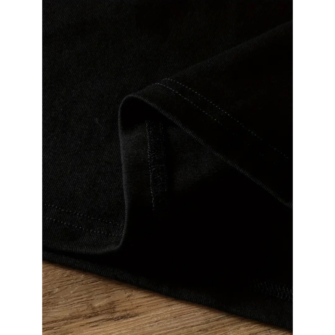 Baskılı Oversize Bisiklet Yaka T-shirt - Siyah 158844 Baskılı Oversize Bisiklet Yaka T-shirt - Siyah 158844