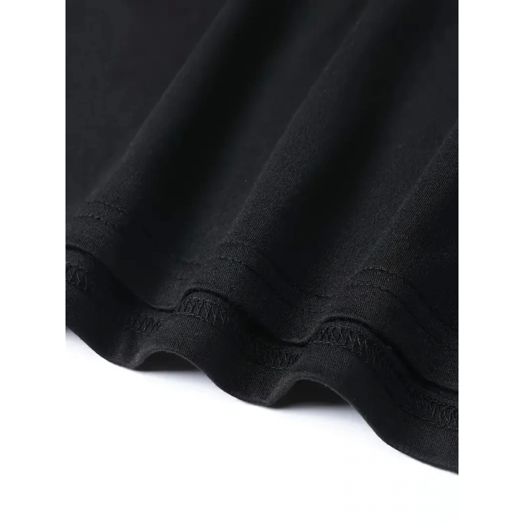 Baskılı Oversize Bisiklet Yaka T-shirt - Siyah - 158845 Baskılı Oversize Bisiklet Yaka T-shirt - Siyah - 158845
