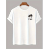 Baskılı Oversize Bisiklet Yaka T-shirt - Beyaz - 158847 Baskılı Oversize Bisiklet Yaka T-shirt - Beyaz - 158847