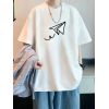 Baskılı Oversize Bisiklet Yaka T-shirt - Beyaz 158848 Baskılı Oversize Bisiklet Yaka T-shirt - Beyaz 158848