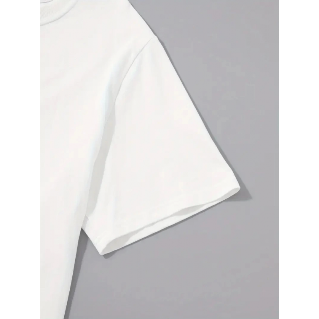 Baskılı Oversize Bisiklet Yaka T-shirt - Beyaz 158848 Baskılı Oversize Bisiklet Yaka T-shirt - Beyaz 158848