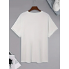 Baskılı Oversize Bisiklet Yaka T-shirt - Beyaz 158848 Baskılı Oversize Bisiklet Yaka T-shirt - Beyaz 158848