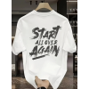 Baskılı Oversize Bisiklet Yaka T-shirt - Beyaz 158851 Baskılı Oversize Bisiklet Yaka T-shirt - Beyaz 158851