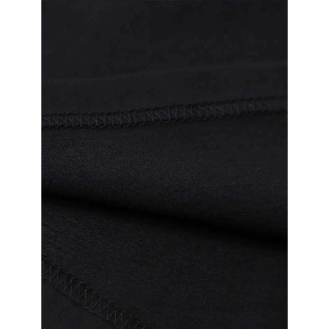 Baskılı Oversize Bisiklet Yaka T-shirt - Siyah - 158852 Baskılı Oversize Bisiklet Yaka T-shirt - Siyah - 158852