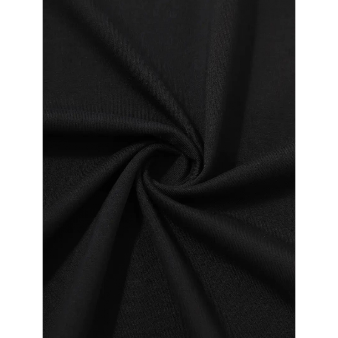 Baskılı Oversize Bisiklet Yaka T-shirt - Siyah - 158853 Baskılı Oversize Bisiklet Yaka T-shirt - Siyah - 158853