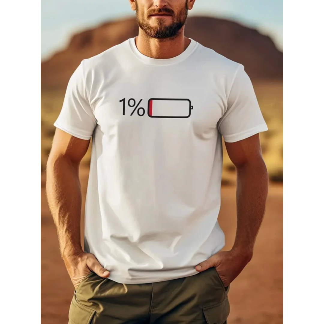 Baskılı Oversize Bisiklet Yaka T-shirt - Beyaz