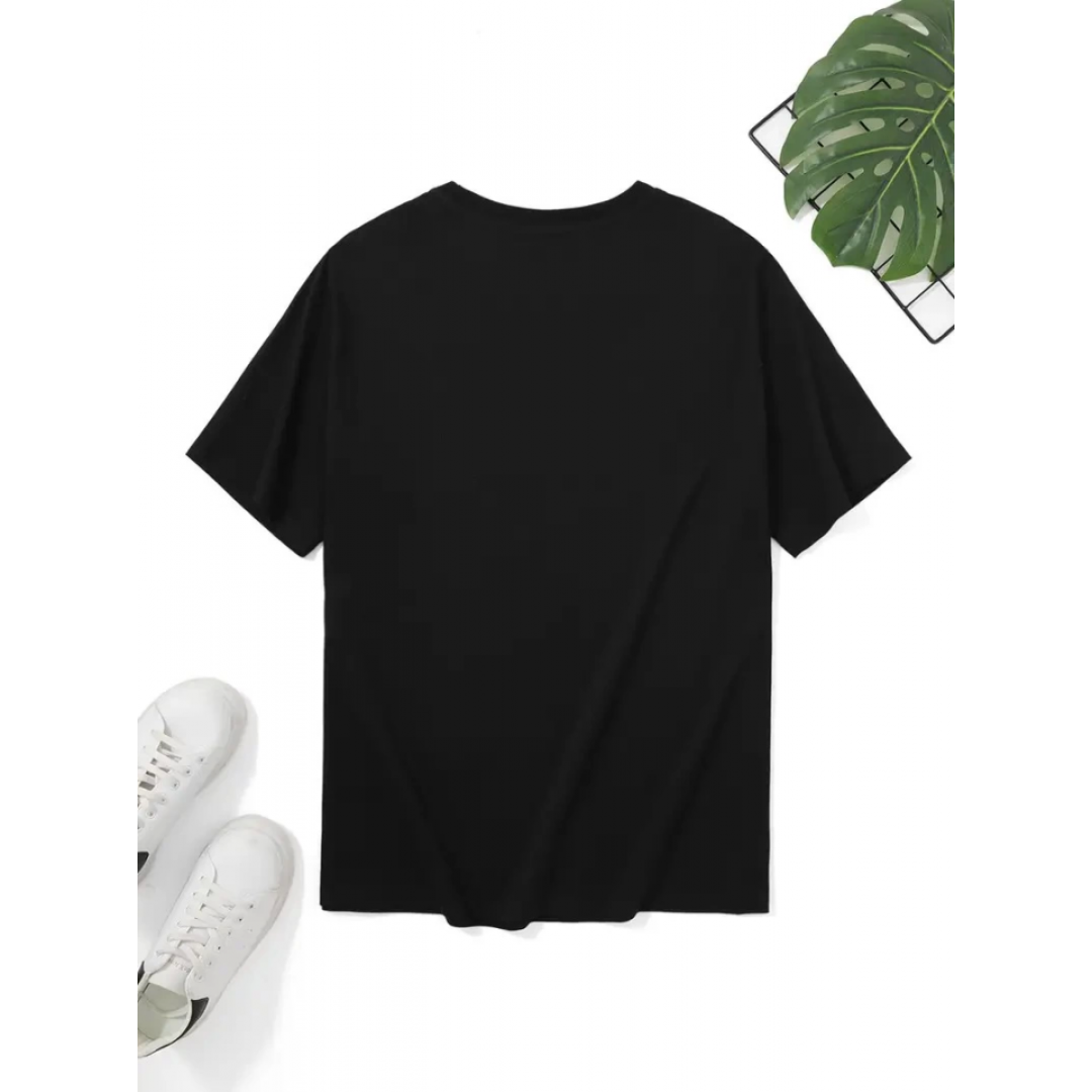 Baskılı Oversize Bisiklet Yaka T-shirt - Siyah 158856 Baskılı Oversize Bisiklet Yaka T-shirt - Siyah 158856